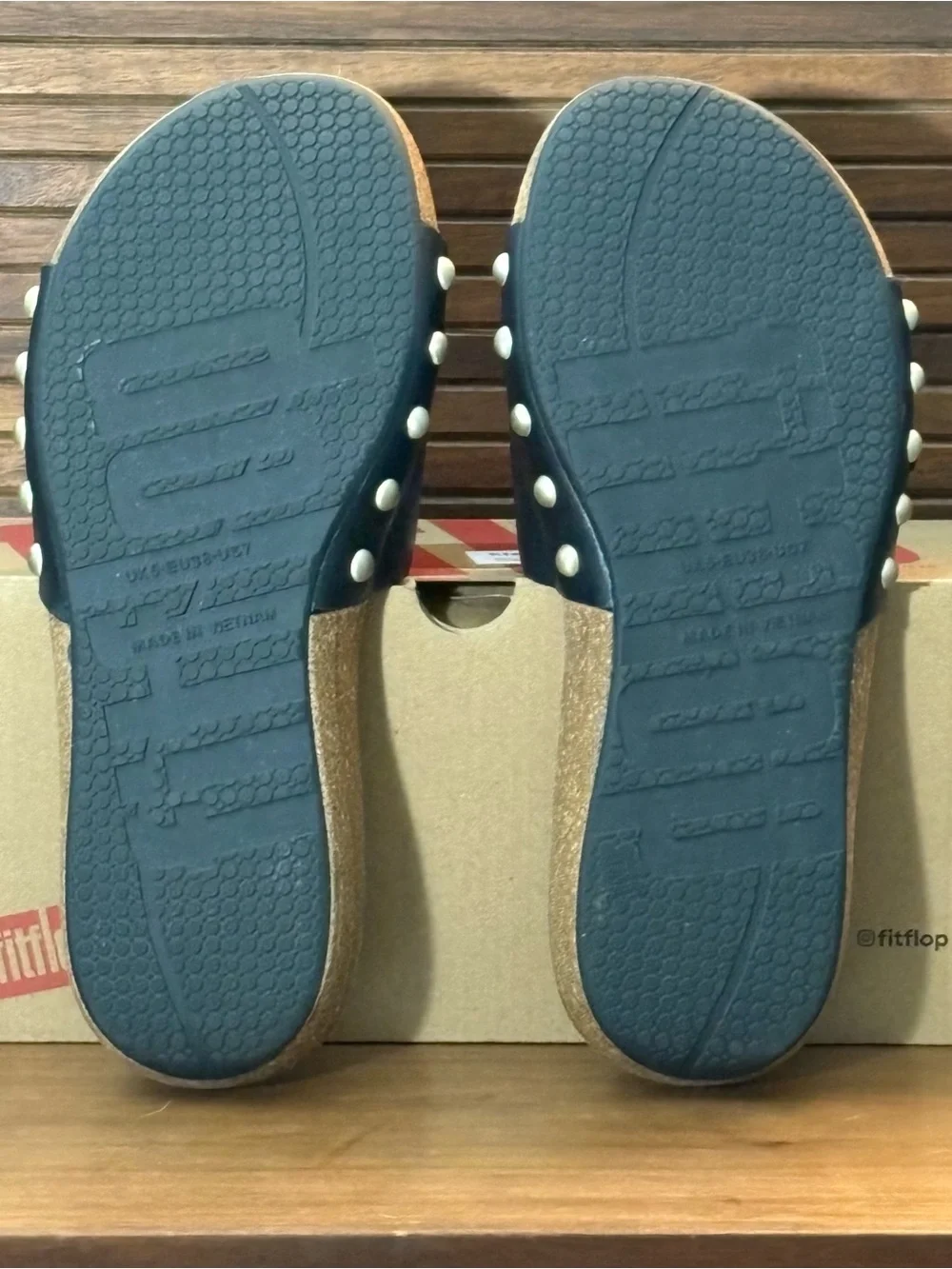 Fitflop IQusion Adjustable Buckle Leather Slides Size 7